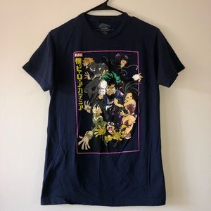 Men's Navy Graphic Tee My Hero Academia Manga Anime Shirt